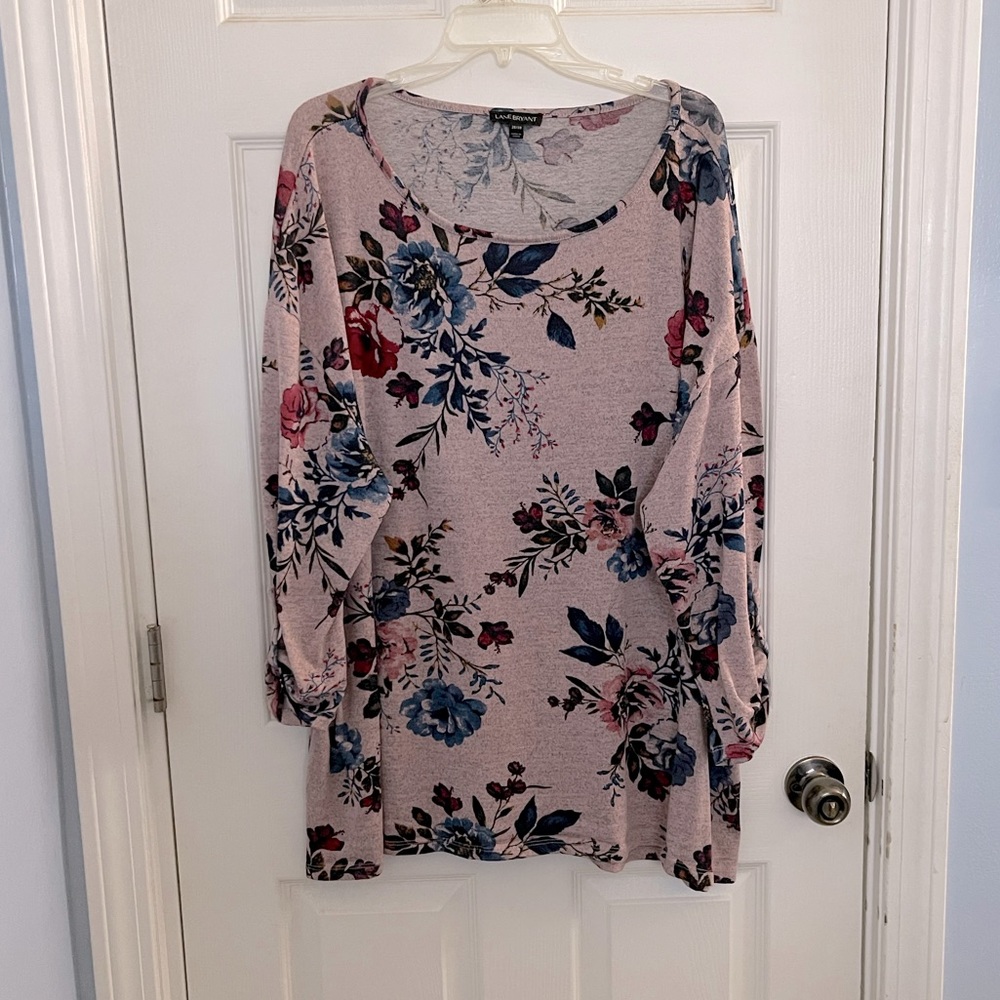 Lane Bryant Pink Floral Top Size 26/28